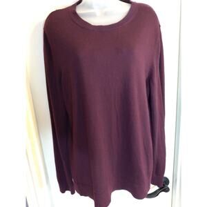 Kathrine Barkley Pullover Sweater Fine Merino Wool Maroon Sz XXL Preppy Classic